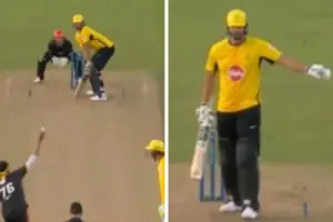 Tim David questions Pakistan bowler Usman Tariq's bowling action, gestures 'no-ball' after dismissal