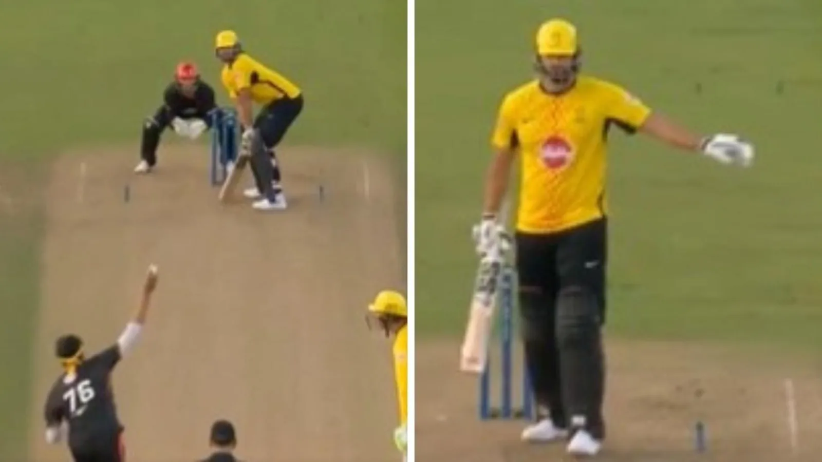 Tim David questions Pakistan bowler Usman Tariq's bowling action, gestures 'no-ball' after dismissal