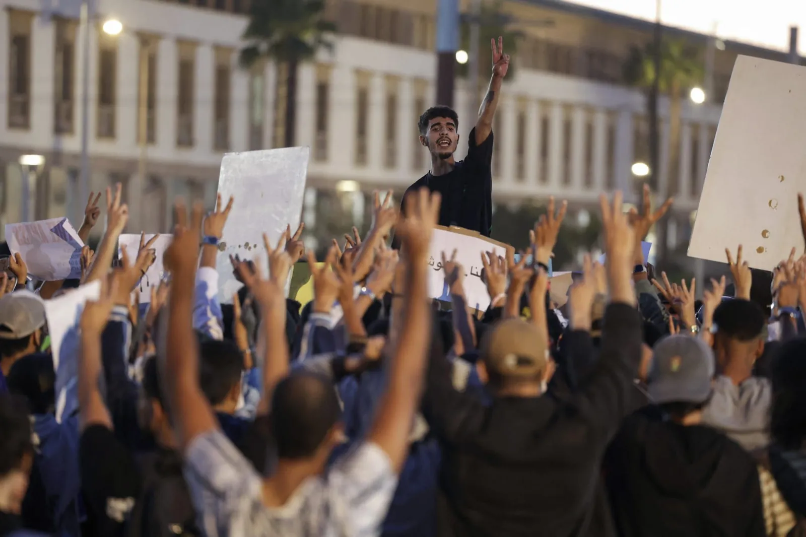 2025 Youth-led protest demanding reforms to public healthcare | Photo by ABDEL MAJID BZIOUAT/AFP via Getty Images