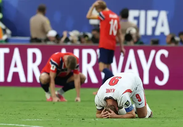 Harry Kane of England is seen after England beat Norway