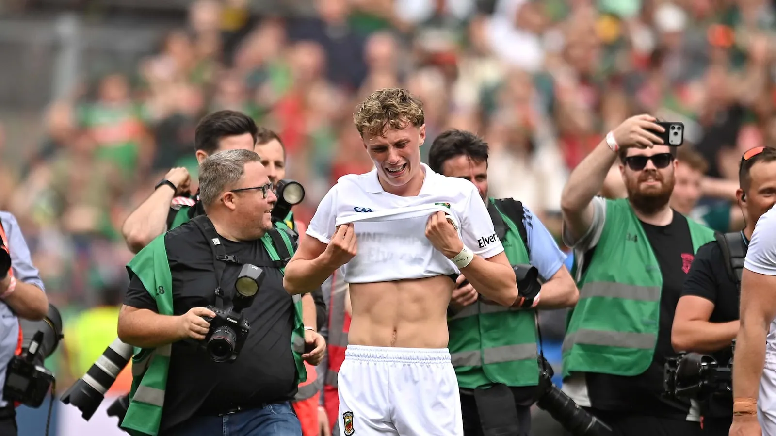 A tearful Kobe McDonald after winning the All-Ireland Senior Football final against Kerry at Croke Park